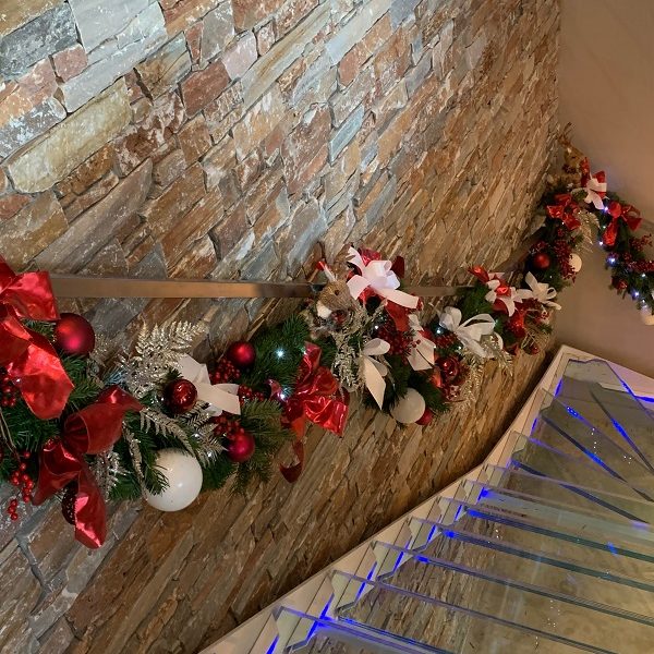 Rampe d'escalier décoration de Noël