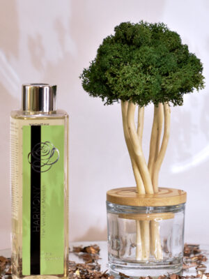 Grand arbre diffuseur vert foncé avec son parfum d’ambiance "Thé vert et menthe"
