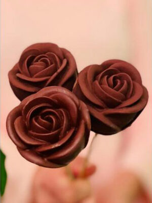 La rose en chocolat praliné