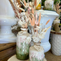 Bouquet composé de fleurs séchées, taille S, vendu avec son vase.