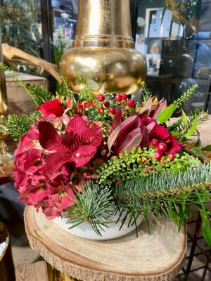 Le grand centre de table rouge