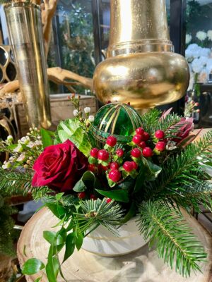 Le petit centre de table rouge