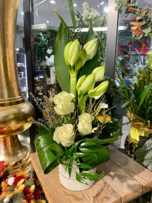 Le totem d'amarylis blanc