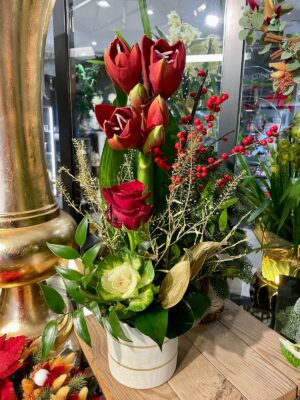 Le totem d'amarylis rouge