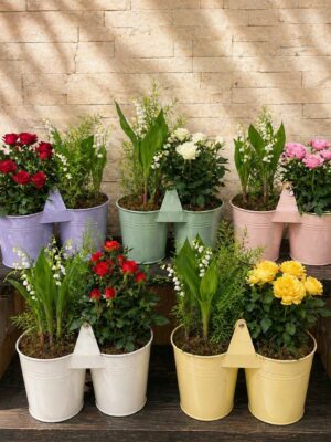 Composition 3 brins de muguet + rosier